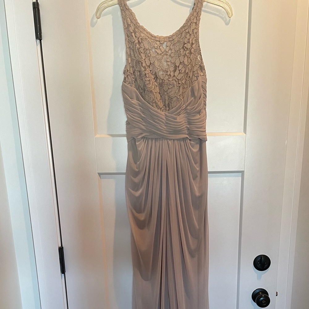 Size 4 Davids Bridal Bridesmaid dress in Biscotti